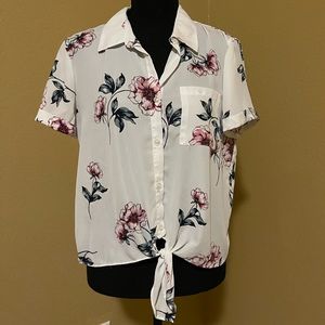 Floral top button up